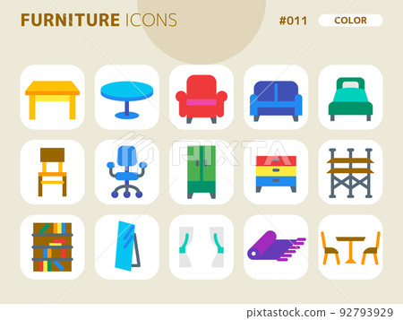 Color style icon set related to furniture_011 92793929