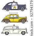 Three old big american cars 92794379