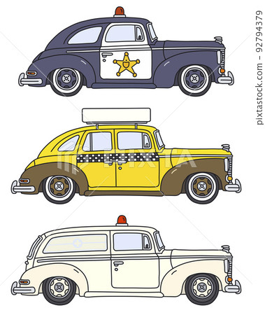 Three old big american cars 92794379