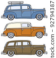 Three old station wagons 92794387