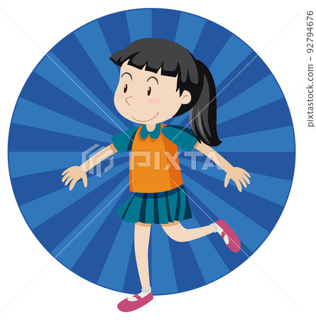 Active girl simple cartoon character Active girl simple cartoon character 92794676