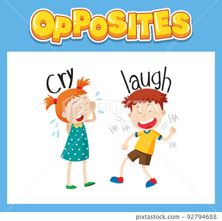 Opposite English words with cry and laugh Opposite English words with cry and laugh 92794688