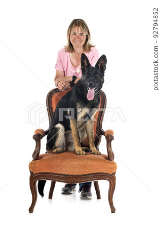 young german shepherd and owner young german shepherd and owner 92794852