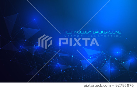 Abstract technology connect blue polygon triangle lines dots geometric background vector 92795076
