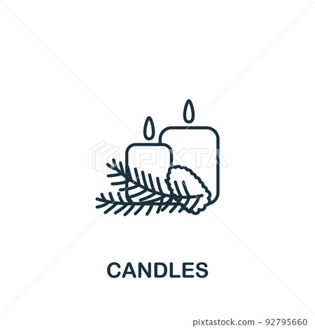 Candles icon. Monochrome simple icon for templates, web design and infographics 92795660