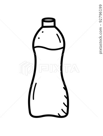 Plastic water bottle, doodle vector illustration isolate on white Plastic water bottle, doodle vector illustration isolate on white 92796199