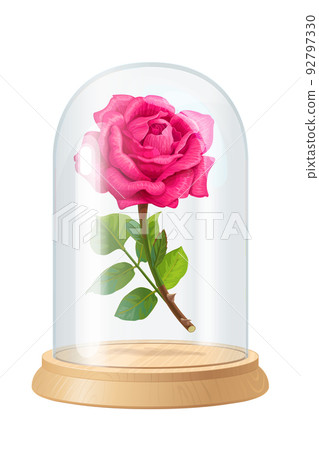 vector pink rose, glass flask vector pink rose, glass flask 92797330