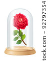 vector red rose, glass flask 92797354