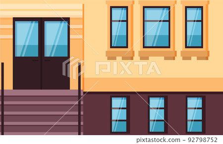 House Facade, Entrance Door and Windows Vector House Facade, Entrance Door and Windows Vector 92798752
