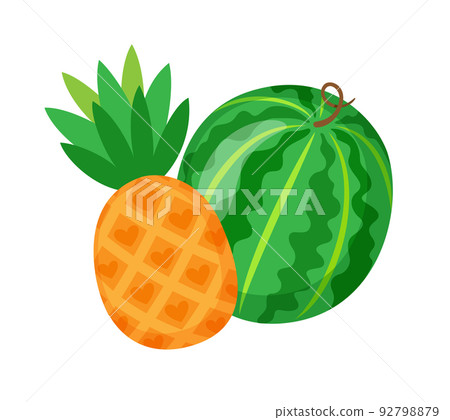 Watermelon and Pineapple, Exotic Fruit Berry Melon Watermelon and Pineapple, Exotic Fruit Berry Melon 92798879