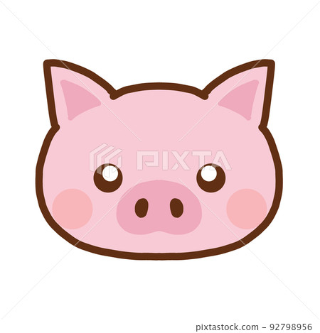 Simple close-up of a pig's face 92798956