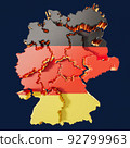 Germany Map With Offset Regions 3D Render 92799963