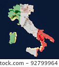 Italy Map With Offset Regions 3D Render 92799964