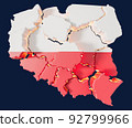 Poland Map With Offset Regions 3D Render 92799966