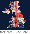 United Kingdom Map With Offset Regions 3D Render 92799970