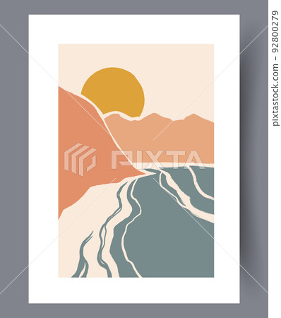 Scandinavian abstract vector print set. 92800279