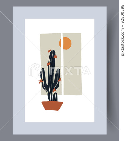 Scandinavian abstract vector print set. 92800598