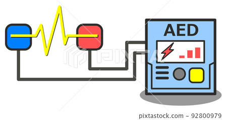 AED illustration of medical equipment used for cardiac arrest etc. 92800979