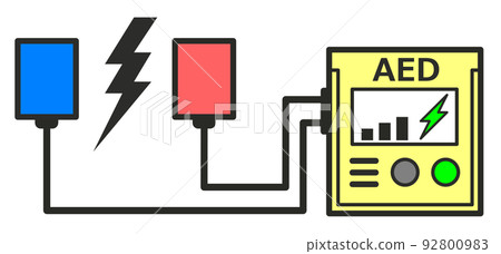 AED illustration of medical equipment used for cardiac arrest etc. 92800983