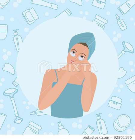 Woman Beauty Routine Face Skin Care Eye pads patch 92801190