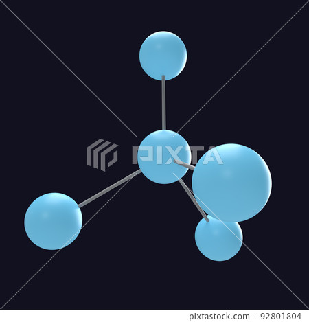 3D illustration of a molecular model of diamond 92801804