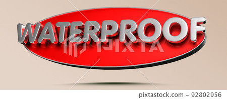 Text label Waterproof. 92802956