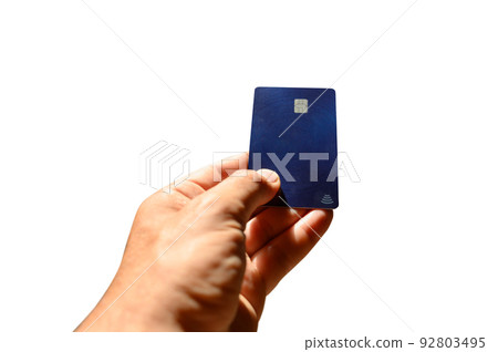 Man pays with a rechargeable credit card 92803495