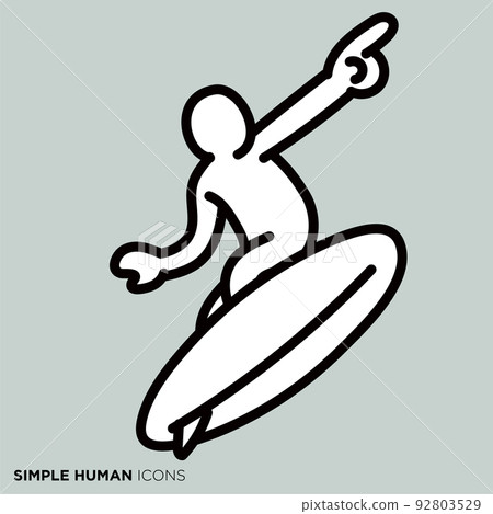 Simple human icon series "surfers" - Stock Illustration [92803529] - PIXTA