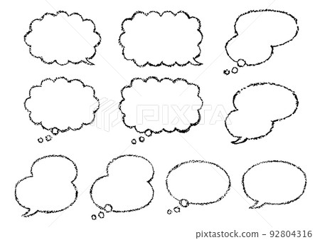 Speech bubble with hand-drawn crayon touch Speech bubble with hand-drawn crayon touch 92804316