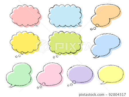 帶有手繪蠟筆觸感的語音氣泡 帶有手繪蠟筆觸感的語音氣泡 92804317