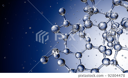 Water splash models of molecules. Selective focus 92804478