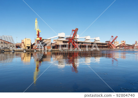 An empty fertilizer terminal on a sunny winter day An empty fertilizer terminal on a sunny winter day 92804740