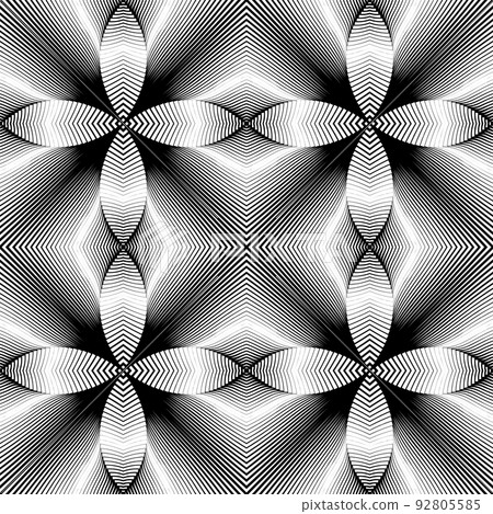 Abstract Seamless Geometric Op Art Pattern. Lines texture. 92805585