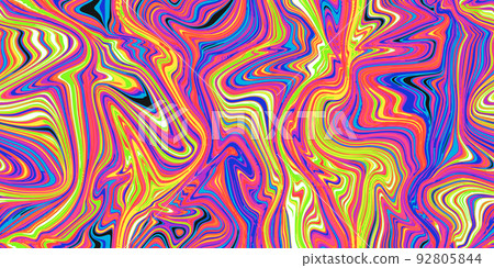Purple and yellow psychedelic seamless marble pattern with hallucination swirls 92805844