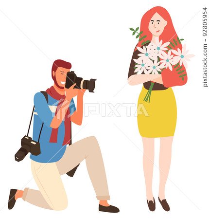 Photographer and Woman with Flowers, Photoset Photographer and Woman with Flowers, Photoset 92805954