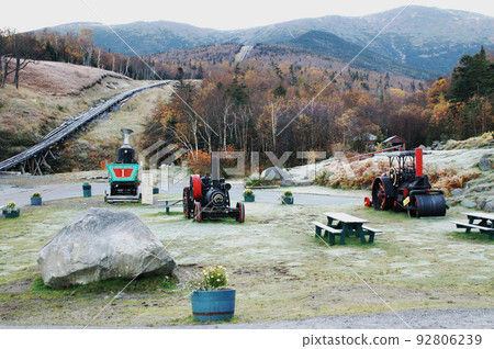 Cog Train station square in Mount Washington, New Hampshire 92806239