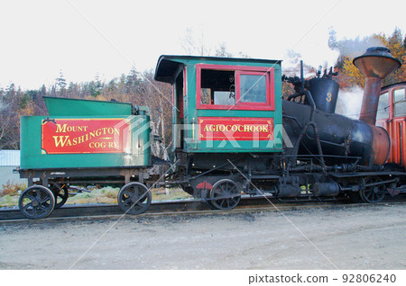 Cog Train steam locomotive on Mount Washington, New Hampshire 92806240