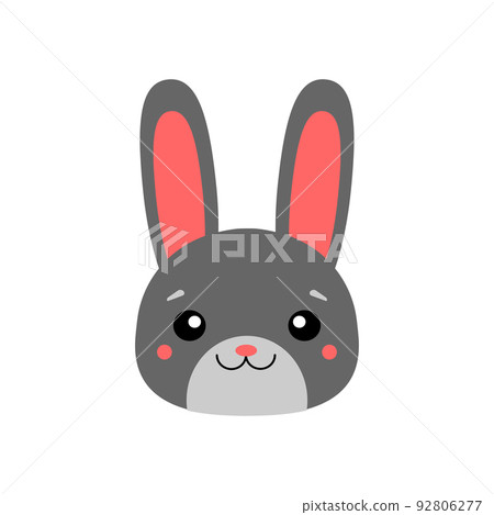Cartoon illustration of a hares head. Vector image. 92806277