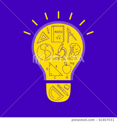 Education banner with bulb shape Education banner with bulb shape 92807031