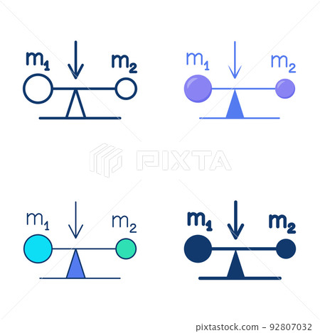 Center of mass icon set Center of mass icon set 92807032