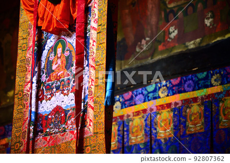 Thangka in Likir Monastery in Ladakh, India's northernmost unexplored region 92807362