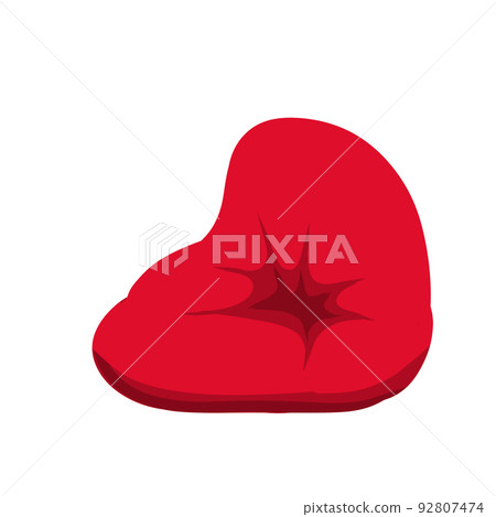Pouf. Soft chair. Red bag for the seat. Pouf. Soft chair. Red bag for the seat. 92807474