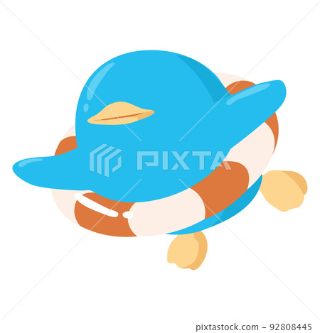 一隻簡單的企鵝玩花車的插圖 92808445