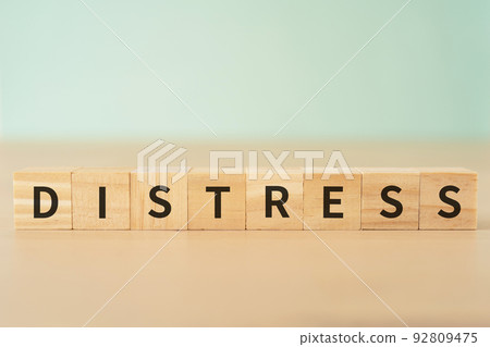 Image of anguish/pain | Block written "DISTRESS" 92809475