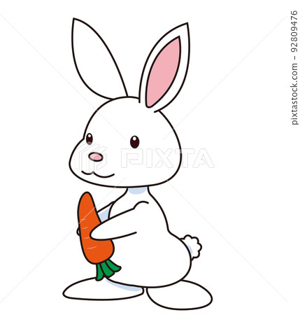 rabbit holding a carrot 92809476