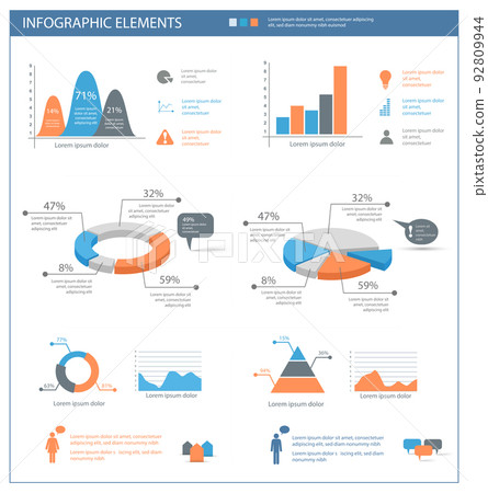 detailed infographic elements set with ... - Stock Illustration ...