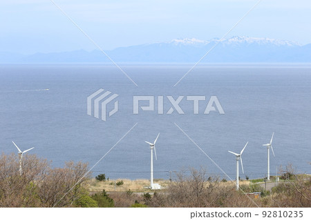 北海道上之國海岸線和風力發電 92810235