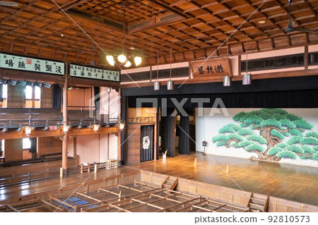 Uchiko-za, the stage seen from the audience seats on the second floor 92810573