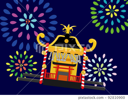 It is an illustration material of a mikoshi that plays an active part in the festival. 92810900