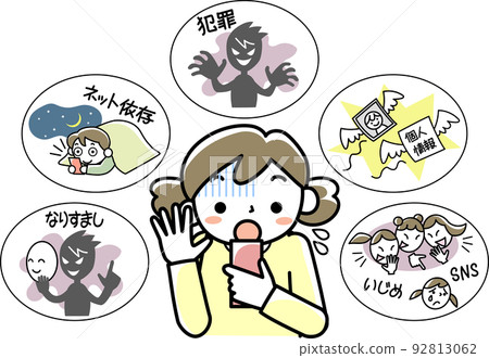 A girl who is surprised to see a smartphone and a trouble about a smartphone A girl who is surprised to see a smartphone and a trouble about a smartphone 92813062